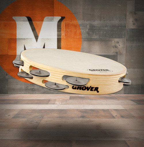 Grover Pro T2/GS-B 10" Double-Row Bantamweight Tambourine (w/ German Silver Jingles) (T2/GS-B) | Musician Madness