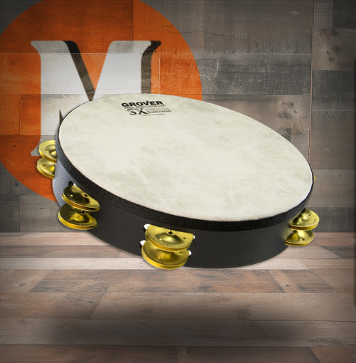 Grover Pro SX-BR SX Series 10" Double-Row Tambourine (w/ Dimpled Brass Jingles) (SX-BR) | Musician Madness