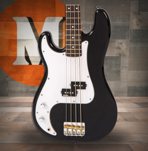Vintage V4 Reissued Bass Left Hand - Boulevard Black LV4BB)