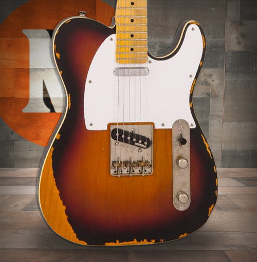 Vintage V59 ICON Electric Guitar - Distressed Sunburst (V59MRSB) | Musician Madness