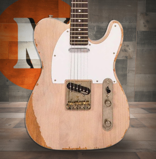 Vintage V62 ICON Electric Guitar - Distressed Ash Blonde (V62MRAB)