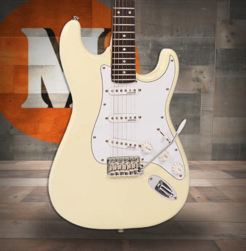 Vintage V6 ReIssued Electric Guitar - Vintage White (V6VW) | Musician Madness