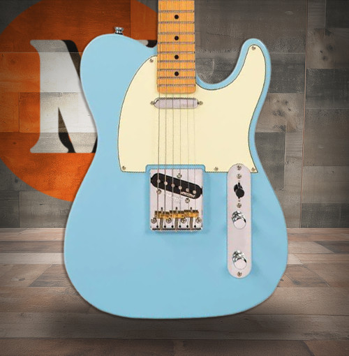 Vintage V75 ReIssued Electric Guitar - Laguna Blue (V75LB)