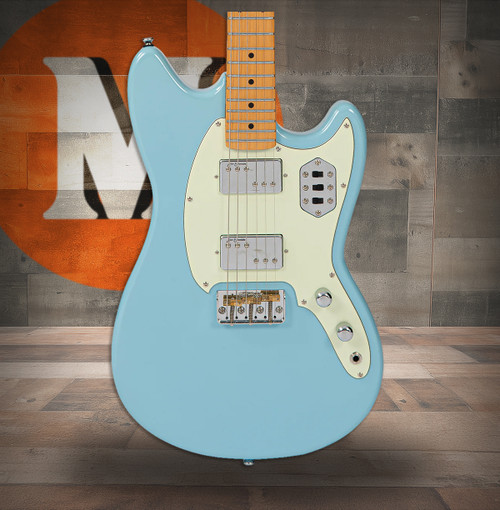Vintage REVO Series 'Colt HH Twin' Hardtail Electric Guitar - Laguna Blue | Musician Madness