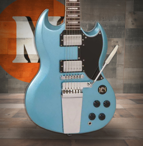 Vintage VS6V Reissued with Vintage Style Vibrato - Gun Hill Blue (VS6VGHB) | Musician Madness
