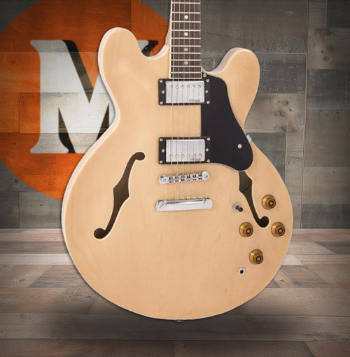 Vintage VSA500 ReIssued Semi Acoustic Guitar - Natural Maple (VSA500MP)|Musician Madness