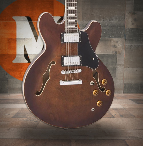 Vintage VSA500 Re-Issued Semi Acoustic Guitar - Natural Walnut (VSA500W)|Musician Madness