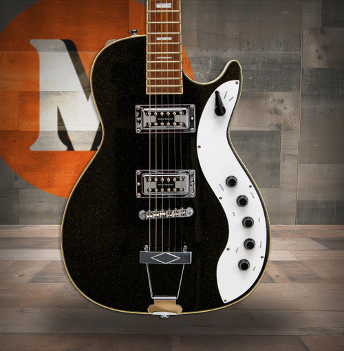 Silvertone Single Cut Bolt-on Duncan Pickups - Black Gold Flake (1423BGF)|Musician Madness