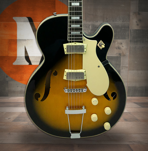Silvertone Semi-Hollow w/ Trapeze 2 mini-hum PU's - Tobacco Burst (1446TTSB)|Musician Madness