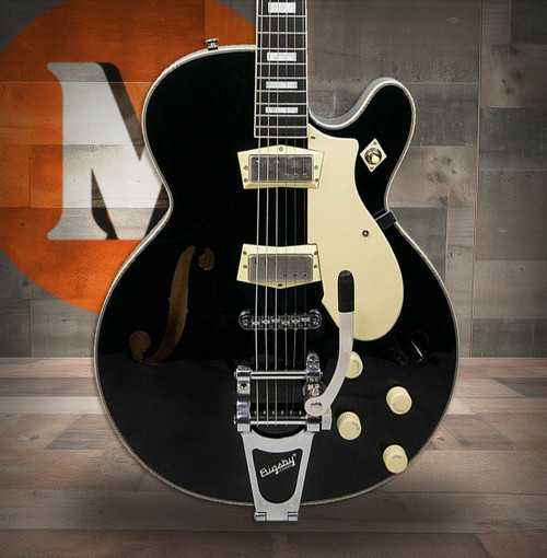 Silvertone Semi-Hollow w/ Bigsby® 2 mini-hum PU's - Gloss Black (1446VBK)