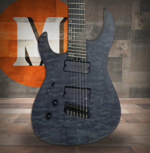 Legator N7FSSL Seven String Electric Guitar Left Hand - Black Flame (N7FSSL-BLK)