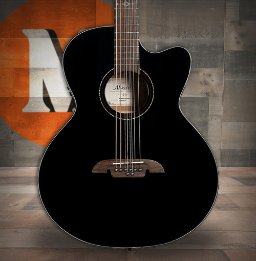 Alvarez Artist Baritone Guitar Acoustic Electric 8 String Black with Cutaway (ABT60CE_8-String_Black) | Musician Madness