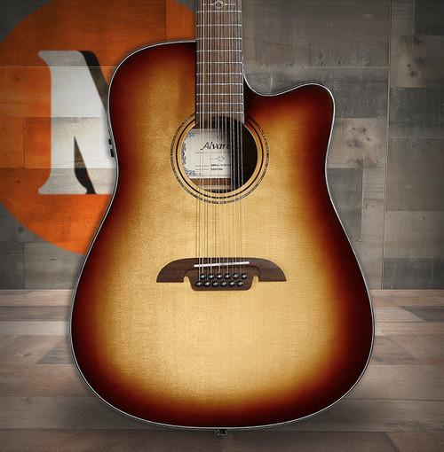 Alvarez Artist Dreadnought Guitar Acoustic Electric Shadowburst 12 String with Cutaway (AD60CE_12-String_Shadowburst)