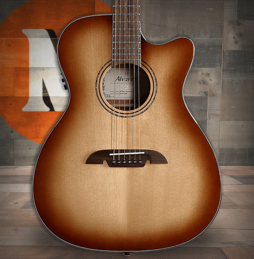 Alvarez Artist Folk/OM Guitar Acoustic Electric Shadowburst with Cutaway (AF60CE_Shadowburst) | Musician Madness