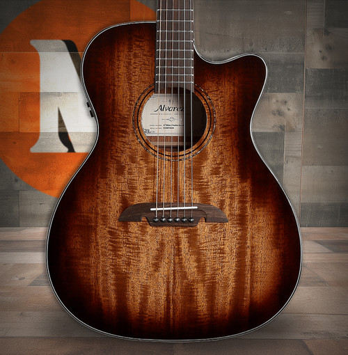 Alvarez Artist Folk/OM Guitar Acoustic Electric Shadowburst with Cutaway (AF66CE_Shadowburst) | Musician Madness