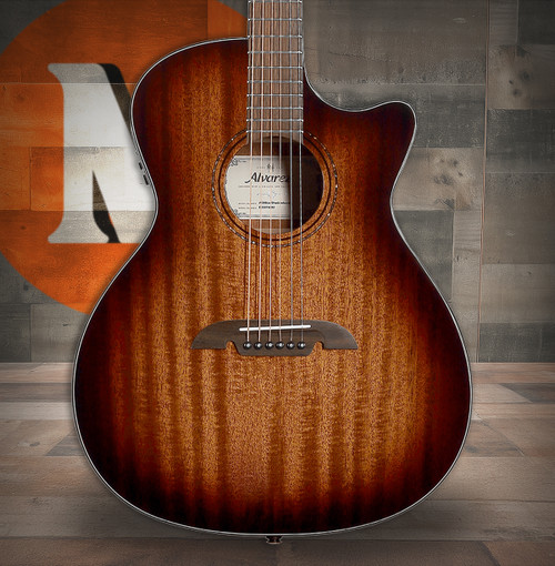 Alvarez Artist Grand Auditorium Guitar Acoustic Electric Shadowburst with Cutaway (AG66CE_Shadowburst)