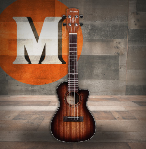 Alvarez Artist Concert Ukulele Herringbone SHB Ac. Elec w/EQ&Tuner Solid Mah Top (AU66CCESHB)