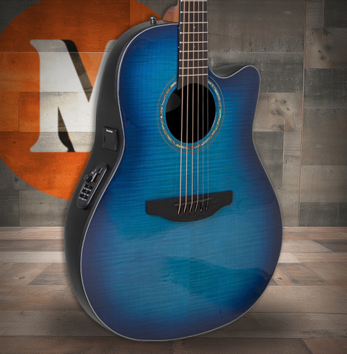 Ovation Celebrity Traditional Plus E-Acoustic Guitar CS24P-BLFL Blue Flame (CS24P-BLFL-G) | Musician Madness