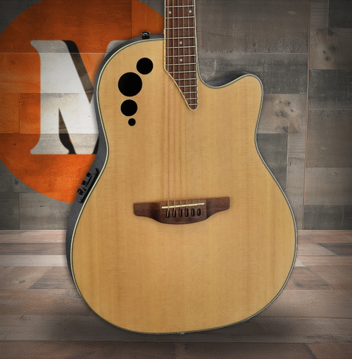 Ovation Applause E-Acoustic Guitar AB2412-5S, Black Satin, 12