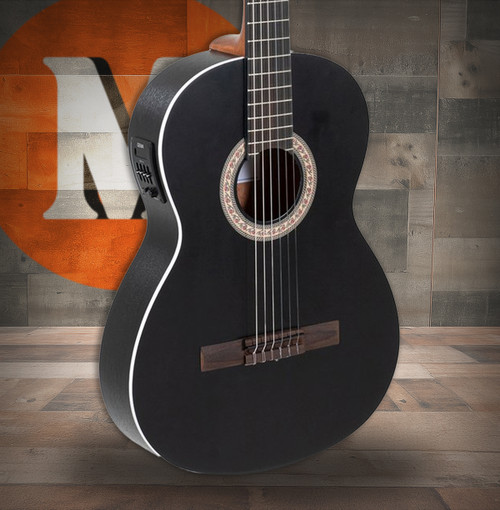 GEWA Caballero Stage by MR Flamenco Guitar with Preamp 4/4, Black Matte Top (CA-PM-SB) | Musician Madness