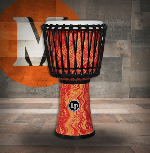 Latin Percussion LP Latin Percussion 10-inch Rope Tuned Circle Djembe with Perfect-Pitch head - Orange Marble (LP2010-OM)