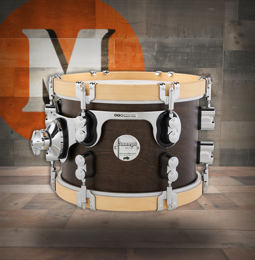 PDP Concept Classic 7x10 Walnut Stain Tom with Natural Stain Hoops (PDCC0710STWN) 