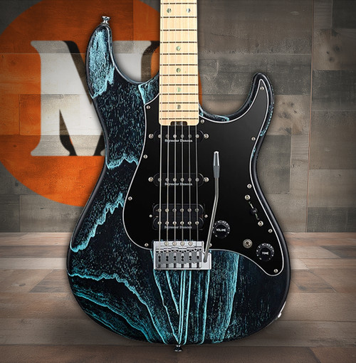 ESP Snapper-CTM - Drift Wood Black w/ Blue Filler (ESNAPASMDWBLKBLU)