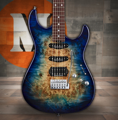 ESP SNAPPER-CTM - Nebula Blue Burst (ESNAPCTMPBHRNBLUB) | Musician Madness