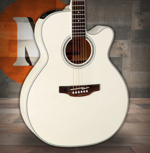 Takamine GN37CE - Pearl White w/ Gig Bag (TAKGN37CEPW) | Musician Madness