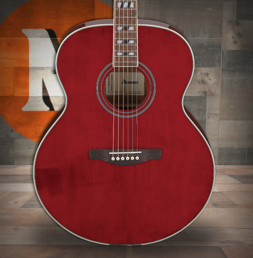 Ibanez AJ70M1E Artwood Jumbo Acoustic Electric Guitar - Wine Red (AJ70M1EWR) | Musician Madness