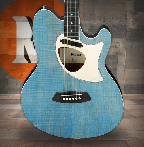 Ibanez TCM50FMODB Talman Open Pore Acoustic Electric Guitar - Blue Denim (TCM50FMODB) | Musician Madness