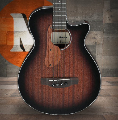 Ibanez AEGB24EMHS - 4 String Acoustic Electric Bass Guitar - Mahogany Sunburst High Gloss (AEGB24EMHS)|Musician Madness