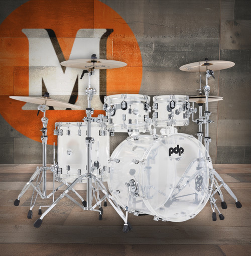 PDP PDCA2214CL - Concept Acrylic 4-Piece Kit Clear CR HW (PDCA2214CL) | Musician Madness