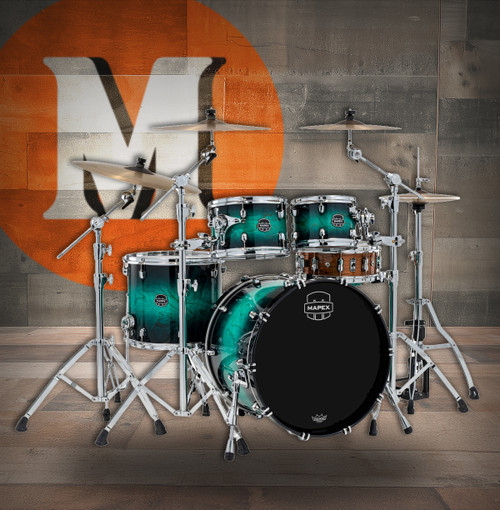 Mapex Saturn VI Rock 4 Piece Shell Pack Without Snare - Marine Teal Burst (SR529XUZXT)