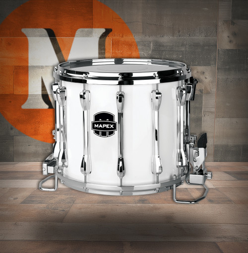 Mapex Qualifier 14  In. x12 In. Deluxe Marching Snare Drum Gloss White (QLS1412DCCSW) | Musician Madness