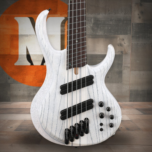 Ibanez BTB Bass Workshop 5 String Electric Bass w/Case Multi scale - Transparent White Flat (BTB865MSTWF)