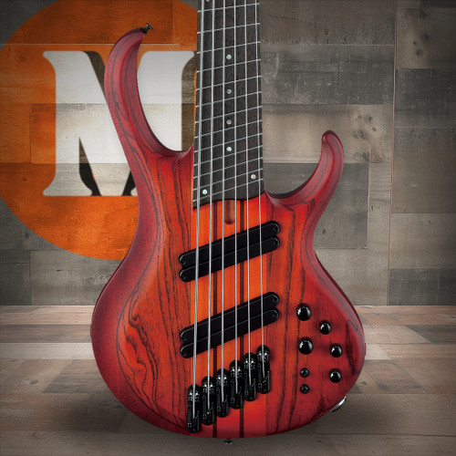 Ibanez BTB Bass Workshop 6 String Electric Bass w/Case Multi scale - Brown Topaz Burst Flat (BTB866MSBRF)