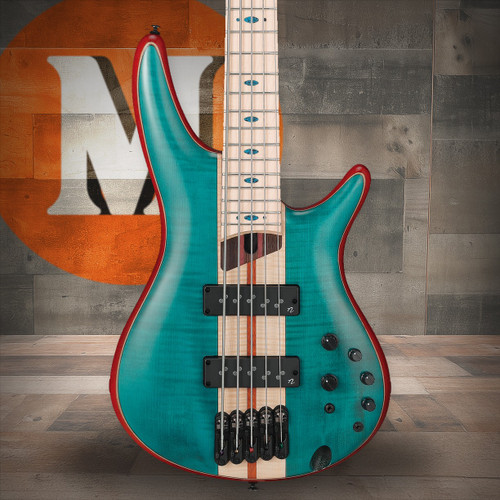 Ibanez SR Premium 5 String Electric Bass w/Bag  - Caribbean Green Low Gloss (SR1425BCGL)