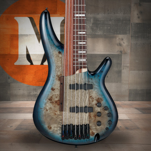 Ibanez SR Bass Workshop 7str Electric Bass  - Cosmic Blue Starburst (SRAS7CBS)|Musician Madness