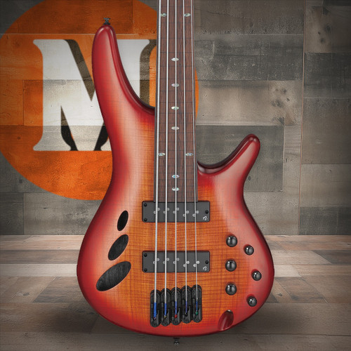 Ibanez SR Bass Workshop 5 String Electric Bass - Fretless - Brown Topaz Burst Low Gloss (SRD905FBTL)