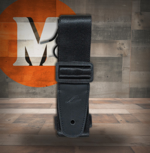 Legator LST-100 Logo Deluxe 2-Inch Nylon Guitar Strap - Black (LST-100) | Musician Madness