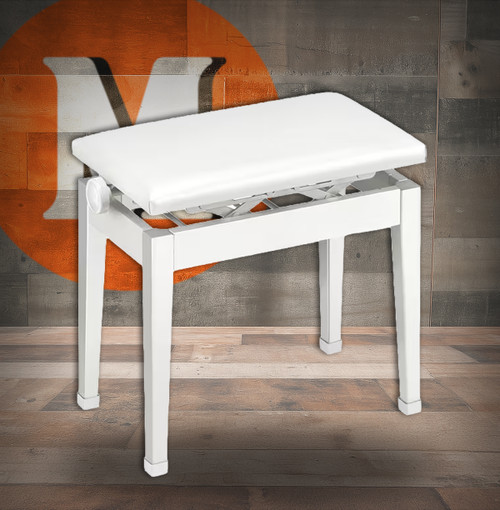 Casio CB-30WE White Height-Adjustable Metal Artist Bench (CB-30WE) | Musician Madness