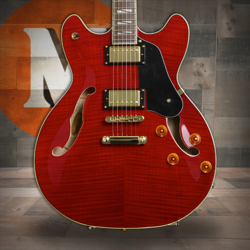 Washburn SH35TR Wing Series Semi Hollow Electric Guitar w/Gigbag - Trans Red (SH35TR-U) | Musician Madness