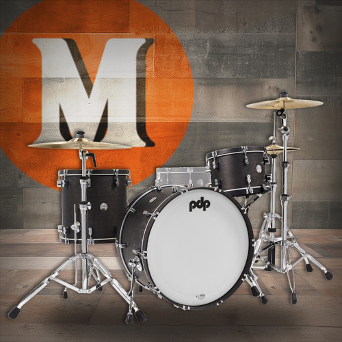 PDP Concept Classic Series 3-Piece Maple Shell Pack, 24" Bass Drum - Ebony w/Ebony Hoops (PDCC2613EE)