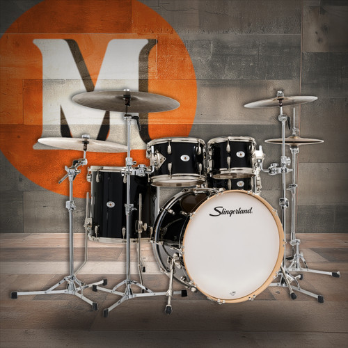 Slingerland 5Pc Studio King Kit, 10/12/16F/22K/6.5S, Del Norte Black (SDKTSKK22N05DXDNB) | Musician Madness