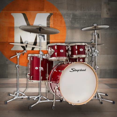 Slingerland 5Pc Studio King Kit, 10/12/16F/22K/6.5S, Royal Crimson (SDKTSKK22N05DXRCR) | Musician Madness