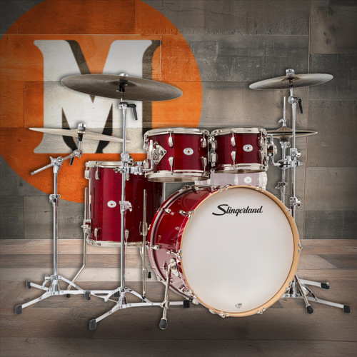 Slingerland 4Pc Studio King Kit, 10/12/16F/22K, Royal Crimson (SDKTSKK22N04DWRCR) | Musician Madness