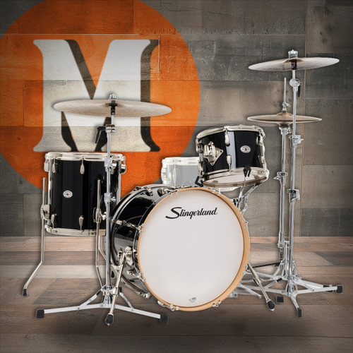 Slingerland 3Pc Studio King Kit, 12/14F/20K, Del Norte Black (SDKTSKK20N03BQDNB) | Musician Madness