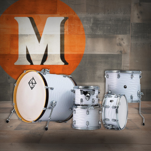 Dixon Spark Birch 5pc Shell Pack - Waves White Wrap (PODSPB522WW) | Musician Madness