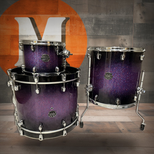 Mapex Saturn 3 Piece Drum Set Red/Blue Hybrid Sparkle - Used